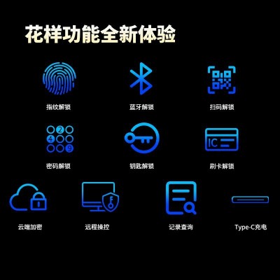 防盗门密码锁家用一握开指纹锁智能门锁通用型门禁锁蓝牙远程开锁