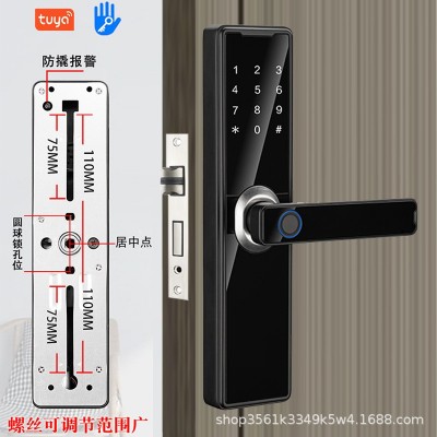木门指纹锁涂鸦通通app智能锁办公室内密码锁出租房间卧室电子锁图5
