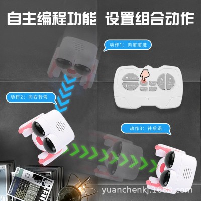 跨境新品编程音乐跟随躲避可爱遥控机器人智能玩具动态LED灯光眼图3