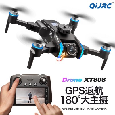 跨境航拍无人机XT808带屏遥控飞机GPS返航无刷避障四轴飞行器玩具