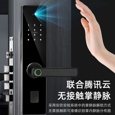【防盗门】8826掌静脉指纹锁人脸识别半自动密码锁公寓刷 卡智能锁图2
