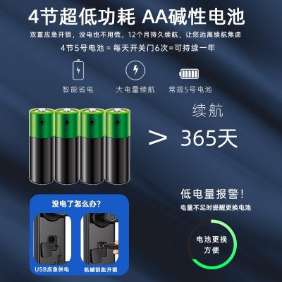 【防盗门】T09指纹密码卡片自带门铃智能门锁入户门电子锁公寓图3