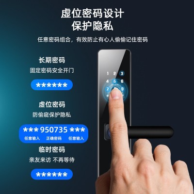 【防盗门】T09指纹密码卡片自带门铃智能门锁入户门电子锁公寓图2