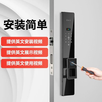 涂鸦tuya铝精雕密码锁全自动3D人脸智能门锁可视对讲掌静脉指纹锁图2
