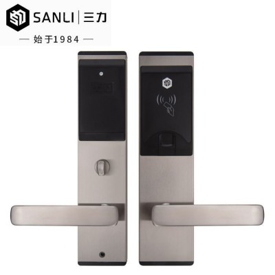 自动滑盖酒店刷卡锁 半自动感应密码锁智能门锁酒店刷卡锁智能锁