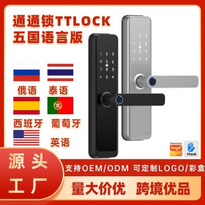 通通锁5国语言木门锁外贸智能锁巴西电子锁TTLCOK免改孔室内锁图3