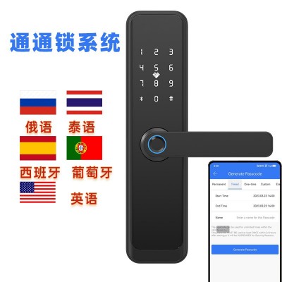 通通锁5国语言木门锁外贸智能锁巴西电子锁TTLCOK免改孔室内锁