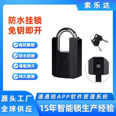 通通锁纹挂锁防水智能锁学生宿舍防盗指纹锁健身房员工储物柜门锁