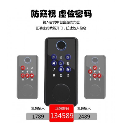 智能指纹密码锁人脸识别刷卡带手机远程开锁智能防盗锁玻璃门指纹图1