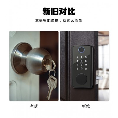 智能指纹密码锁人脸识别刷卡带手机远程开锁智能防盗锁玻璃门指纹图2