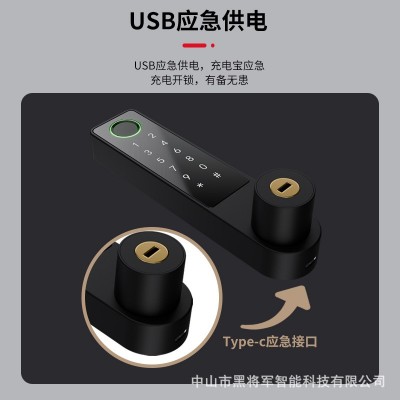不换锁体肯德基智能锁密码锁黑将军断桥铝指纹锁铝合金门图2