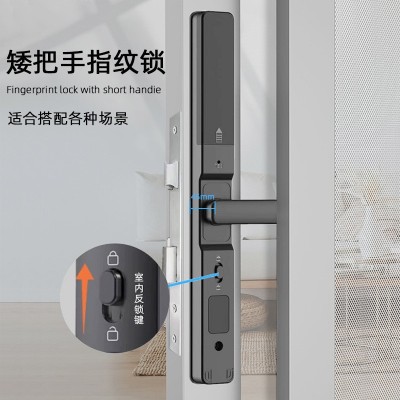 源志翔断桥铝指纹锁家用防水断桥铝窄边门防盗门智能密码手机远程图2