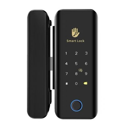 玻璃门指纹锁免开孔有框无框办公室密码锁单双开门TTLOCK通通锁图5