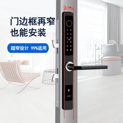断桥铝指纹锁推拉门窗门铝合金门防水断桥铝指纹锁智能电子锁批发图2