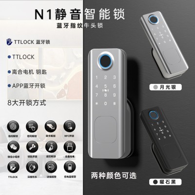 家用牛头指纹锁老式铁门木门锁户外防水防盗门锁通通版公寓密码锁图2