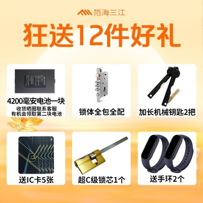 【包安装】3D人脸识别掌静脉远程可视锁密码防盗门指纹锁 全自动图2