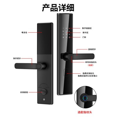 智能锁指纹锁家用电子锁酒店锁智能电子门锁刷卡锁密码锁厂家图4