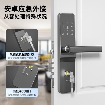 智能门锁现货批发公寓临时密码锁民宿通通锁出租房电子锁蓝牙远程图2
