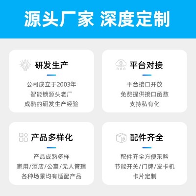 智能电子锁公寓酒店民宿出租房远程密码锁指纹防盗门刷卡入户门锁图2