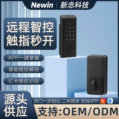 跨境热销D2美标呆锁自动闭锁支持涂鸦通通远程开门室内智能指纹锁