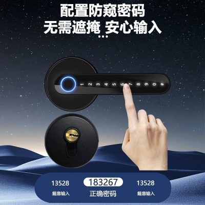 分体智能指纹锁密码锁室内球形卧室木门房间门锁家用办公室电子锁图3