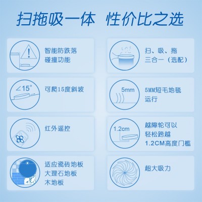 智能扫地机器人家用拖扫一体机全自动回充智能用品吸尘器跨境礼品图2