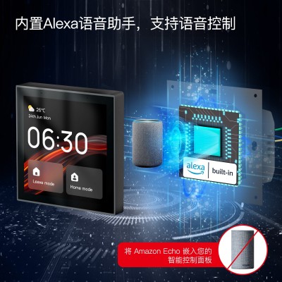 WiFi涂鸦智能家居智能中控屏4寸内置zigbee网关Linux 系统语音控制图2