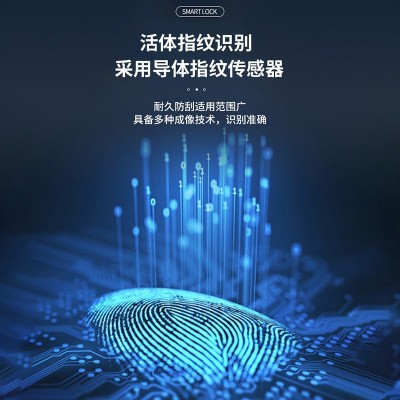新款美式呆锁智能门锁可指纹传感远程对讲app操作智能门锁闭锁图2