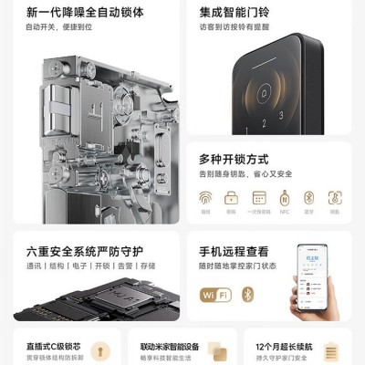 适用小米智能门锁2全自动指纹锁密码锁家用防盗门电子智能门锁图4