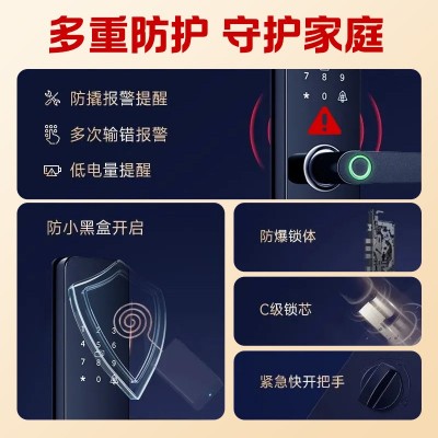 智能门锁指纹锁密码锁家用防盗门电子锁智能锁出租房入户大门锁图4