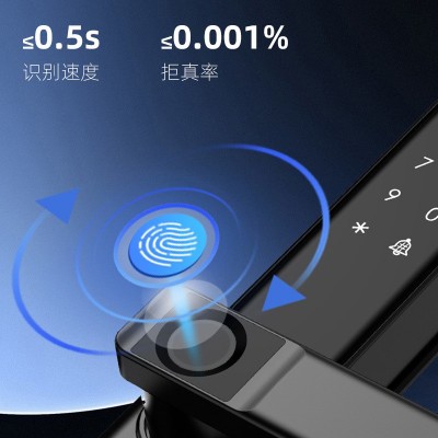 铁艺门别墅门推拉门密码刷卡锁庭院门户外防水双面断桥铝 指纹锁图4