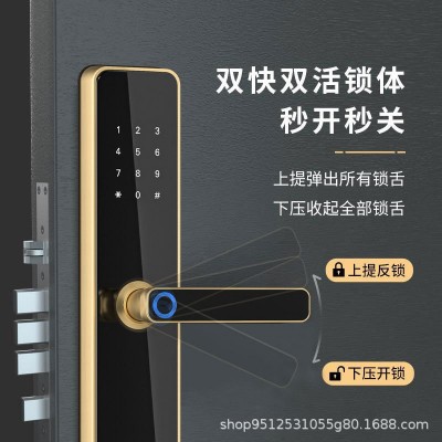 厂家批发公寓密码锁指纹锁 304不锈钢智能锁民宿防盗门刷 卡通通锁图5