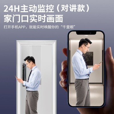 3D人脸识别监控指纹锁全自动密码锁家用电子智能锁抓拍对 讲智能门图4