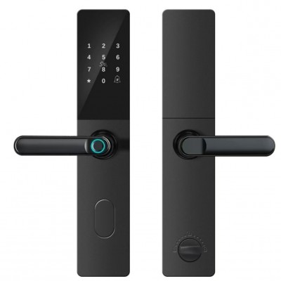 指纹秒开智能门锁入户门家用防盗门房东公寓密码锁电子锁半自动