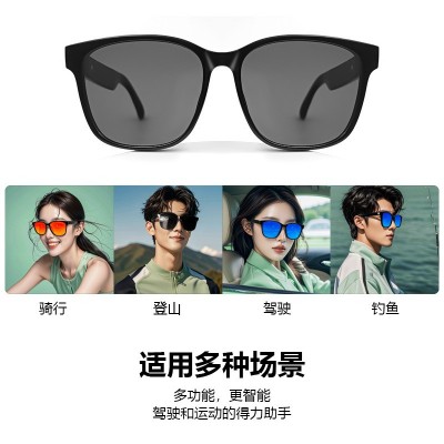 厂家直销新款蓝牙AI智能眼镜翻译听歌音乐骑行太阳镜跑步智能眼镜图2