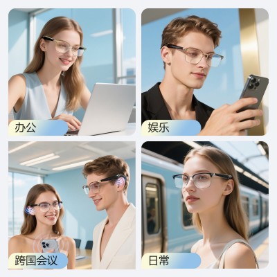 新款AI蓝牙智能眼镜100多种语言实时翻译听歌通话翻译智能眼镜AI图4