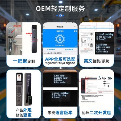 跨镜涂鸦指纹锁 全自动家用人脸识别智能锁 可视猫眼对讲智能门锁图1