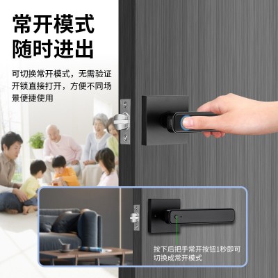 美式密码指纹锁刷卡远程蓝牙锁专供外贸涂鸦通通公寓酒店房 门木门图1