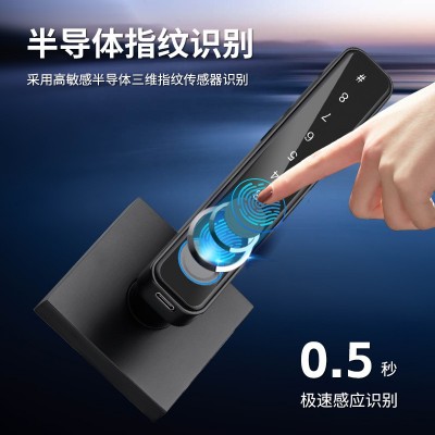 美式密码指纹锁刷卡远程蓝牙锁专供外贸涂鸦通通公寓酒店房 门木门图5