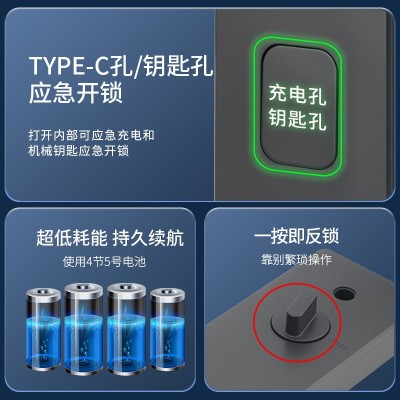 汇力指纹智能锁蓝牙密码锁家用民宿工厂app远程c级锁芯木门智能锁图4