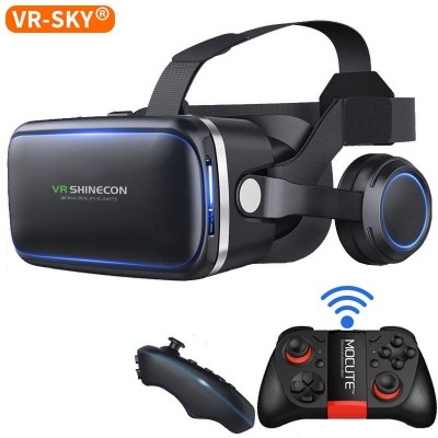 跨境精选VR SHINECON千幻6代G04E耳机版手机3D虚拟现实头盔VR眼镜图1