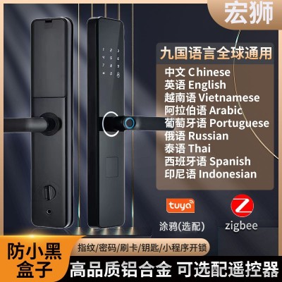 九国语言指纹锁厂家出租公寓智能锁外贸出口密码锁智能锁批发家用图1