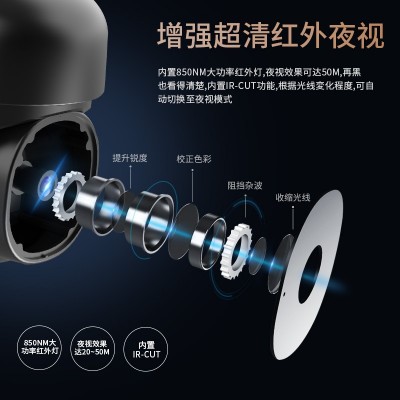 智能无线摄像头高清全彩夜视家用室外防水wifi手机远程网络监控器图2