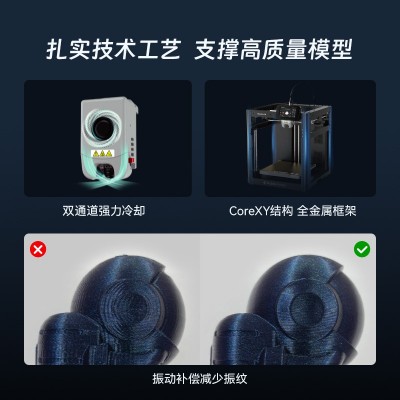 闪铸科技AD5M高速3d打印机高精度全自动调平桌面级FDM 3D打印机图4