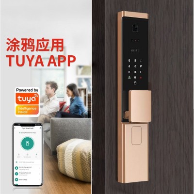 跨境防水指纹锁密码锁人脸识别家用涂鸦电子锁远程高品质智能锁图3