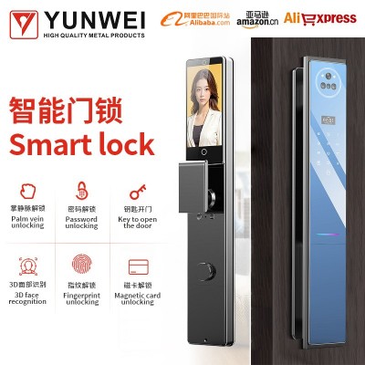 精雕智能锁防盗门锁家用全自动掌静脉锁人脸识别门锁指纹密码锁