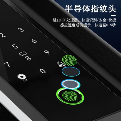 跨境专供K168彩屏免开孔办公室玻璃门木门房间门智能锁批发零售图3