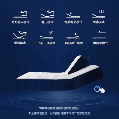 智能电动分体双人床垫全自动升降互不打扰助眠零重力按摩床垫批发图2