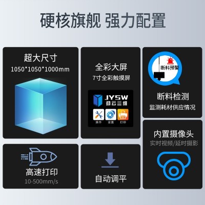 劲云三维3D打印机工业级FDM超大尺寸高精度免调平3d打印手办机器图2