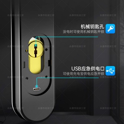 断桥铝指纹锁平移们滑门推拉窄边门智能锁涂鸦蓝牙tuya密 码电子锁图4